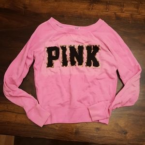 Pink crew neck sweatshirt